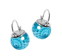 Orecchini da donna con cristalli austriaci, in argento Sterling 925, placcati in platino, orecchini pendenti con sfera di cristallo scintillante, ipoallergenici, gioielli unici e scintillanti