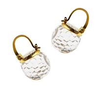 Orecchini da donna con cristalli austriaci, scintillanti orecchini a sfera da discoteca, placcati in oro 18 carati, con sfere colorate, ipoallergenici e leggeri, regalo ideale per lei, Medio, Rame