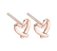 Orecchini da donna con cuore cavo, in argento Sterling 925, graziosi orecchini con design dell'amore, leggeri e delicati per l'uso quotidiano, orecchini a cerchio per uomini, A, Metallo, Nessuna