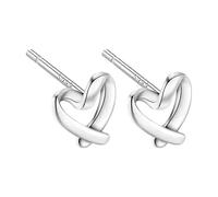 Orecchini da donna con cuore cavo, in argento Sterling 925, graziosi orecchini con design dell'amore, leggeri e delicati per l'uso quotidiano, orecchini a cerchio per uomini, A, Metallo, Nessuna