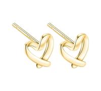 Orecchini da donna con cuore cavo, in argento Sterling 925, graziosi orecchini con design dell'amore, leggeri e delicati per l'uso quotidiano, orecchini a cerchio per uomini, A, Metallo, Nessuna