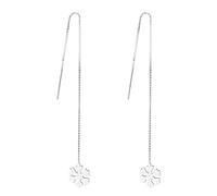 Orecchini da donna con fiocco di neve d'argento, orecchini con catena lunga sottile in lega minimalista, accessori freschi per il tragitto giornaliero, regalo di compleanno/San Valentino per fidanzata