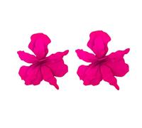 Orecchini da donna con fiori grandi, eleganti e pendenti in 3D floreali, orecchini in stile bohémien, accessori per gioielli da matrimonio., Une taille, lega, resina, Non un gioiello