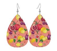 Orecchini da donna con frutta esotica, orecchini pendenti a forma di stella, gioielli chic per celebrazioni, One Size, Pelle