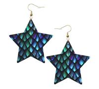 Orecchini da donna con motivo magico, orecchini pendenti a forma di stella scintillante, gioielli alla moda per una serata fuori, One Size, Pelle