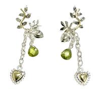 Orecchini da donna con nodo d'amore algerino Casino Royale Bond Girl 007 stile argento foglia e cuore orecchini pendenti lunghi 45 mm gioielli in acciaio inossidabile