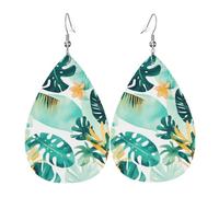 Orecchini da donna con paesaggio vegetale da spiaggia, orecchini pendenti a forma di stella, gioielli chic per celebrazioni, One Size, Pelle