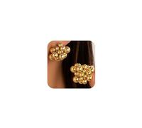 Orecchini da donna con perline grosse geometriche a grappolo in oro e argento, orecchini a perno a goccia con perline spesse, stile vintage, Y2k, per feste e balli scolastici, idea regalo, One Size
