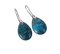 Orecchini da Donna con Pietre Preziose,Orecchini Pendenti in Apatite Blu Naturale con Ciondolo A Goccia Orecchini Pendenti Argentati Orecchini in Cristallo Reiki Balance Chakra Gioielli Regalo per R
