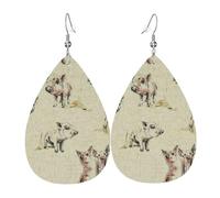 Orecchini da donna con sfondo di maiale, orecchini pendenti a forma di stella, eleganti gioielli pendenti per celebrazioni, One Size, Pelle