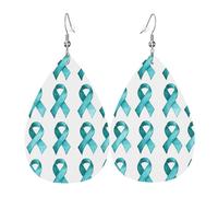 Orecchini da donna con stampa a nastro color foglia di tè, orecchini in pelle a goccia alla moda per le donne alla moda, orecchini a goccia colorati