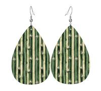 Orecchini da donna con stampa a righe verticali a forma di cactus, orecchini in pelle a goccia alla moda per le donne alla moda, orecchini a goccia colorati