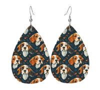 Orecchini da donna con stampa di cuccioli di Beagle, orecchini in pelle a goccia alla moda per donne alla moda, orecchini a goccia colorati