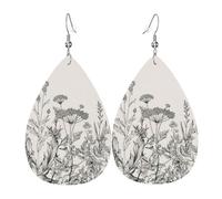 Orecchini da donna con stampa di erbe floreali botaniche incisioni a goccia pendenti moda regalo gioielli goccia per vacanze casual