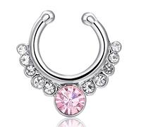 Orecchini da donna con strass per setto nasale, orecchini a cerchio per chiodo con clip, gioielli per il corpo comodi e pratici