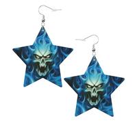 Orecchini da donna con teschio fantasma horror, orecchini pendenti celesti, gioielli a forma di stella per un versatile, One Size, Pelle