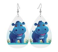 Orecchini Da Donna Cute Hippo Orecchino In Ecopelle Decorazioni Per Feste Moda Goccia D'Acqua Orecchini, Per Ouple, Valentine'S Day, Party