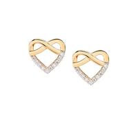 Amen Orecchini "Cuore" in Argento Dorato con Zirconi