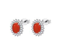 Orecchini da donna di Brosway della collezione Fancy della linea Passion Ruby. Orecchini a lobo in argento 925/1000 rodiato con agata rossa e cubic zirconia white. La referenza è: FPR139
