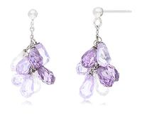 Orecchini da donna di GioiaPura. Orecchini realizzati in argento rodiato con zirconi di colore bianco e lilla. La referenza è lpe59458