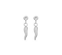 Orecchini da donna di Luca Barra in acciaio con corno e zircone. La referenza è OK1404