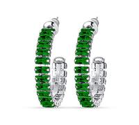 Orecchini da donna di Luca Barra in acciaio con cristalli verdi. La referenza è OK1208.