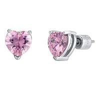 Orecchini da donna di Luca Barra. Orecchini in acciaio con cristalli rosa a forma di cuore. La referenza è ok1177