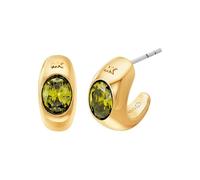 Orecchini da donna di Michael Korsdella collezione Premium. Orecchini in brass di colore oro, con finitura lucida e zirconi di colore verde. Misure: lunghezza: 17mm. La referenza è MKJ8480710