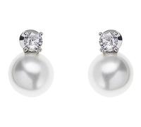 Orecchini da donna di Ottaviani. Orecchini rodiati con con cubic zirconia e perle di colore bianco. Le misure sono lunghezza 1.5larghezza 0.8chiusura farfalla. La referenza è 500964O