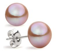 Orecchini da donna di perle bottone coltivate d'acqua dolce in colore rosa lavanda SECRET & YOU - Argento sterling 925 - Disponibile in 4 misure da 8 mm a 11 mm