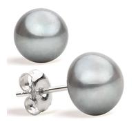 Orecchini da donna di perle bottone coltivate d'acqua dolce in grigio SECRET & YOU - Argento sterling 925 - Disponibile in 4 misure da 8 mm a 11 mm