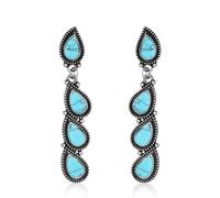 Orecchini da donna eleganti con zirconi set verde placcato argento turchese geometrico foglie albero a goccia per gioielli di nozze