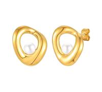 Orecchini da donna eleganti, orecchini in oro, set in acciaio inox, geometria speciale, 19 x 21 mm, per gioielli di Capodanno, Spezielle GeometrieKein Edelstein, Acciaio inossidabile, Nessuna pietra