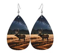 Orecchini Da Donna Elk In The Meadow Prints Orecchino In Ecopelle Decorazioni Per Feste Confortevoli Orecchini A Goccia Lunghi, Per Ouple, Party, Wedding