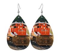 Orecchini Da Donna Freight Train Print Ecopelle Orecchino Moda Confortevoli Goccia D'Acqua Orecchini, Per Ouple, Valentine'S Day, Birthday