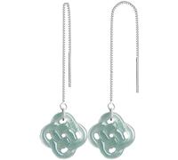 Orecchini da donna, gioielli Orecchini di giada Ciondola nodo di buon auspicio Ciondolo Livello Fei Cui Orecchini di giada Gioielli for le vacanze Feng Shui Amuleto ricco Chakra Gemma Parti in argento