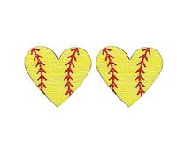 Orecchini da donna gioielli sportivi a forma di cuore sport baseball borchie rugby calcio pallavolo basket orecchini in legno moda donna orecchini gioielli donna, Misura unica, Legno, Nessuna pietra