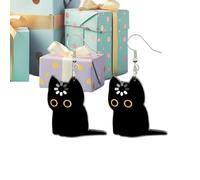 Orecchini Da Donna | Gioiello 2D Acrilico Gatto Nero Bifacciale | Orecchini Novità Donna | Per Ragazze, Signore, Sorella, Madre, Nonna, Zia, Nipote, Cugina, Moglie, Ragazza, Fidanzata, Sposa