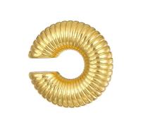 Orecchini da donna, grandi cerchi a forma di cuore con clip, design circolare spesso, senza foro, in acciaio inox, oro e argento, Chunky Rings, Mediano, Argento sterling, Pietra di luna