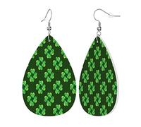 Orecchini Da Donna Green Leaves St.Patrick'S Day Orecchino In Ecopelle Decorazioni Per Feste Orecchini A Goccia, Per Le Donne, Party, Carnevale