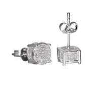 Orecchini da donna, in argento 925, con zirconi, per matrimonio, fidanzamento, gioielli, Taglia unica, Lega ambientale, Nessuna pietra preziosa