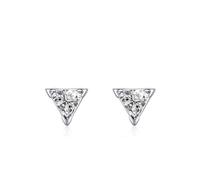 Orecchini da donna in argento 925, orecchini a chiodo triangolo zircone cubico argento