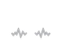 Orecchini da donna in argento 925, orecchini a forma di chiodo con zirconi cubici argento