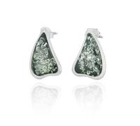 Orecchini da donna in argento Brigitte Z con ambra, ambra baltica verde, argento 925, regalo per le donne, Argento sterling, Ambra