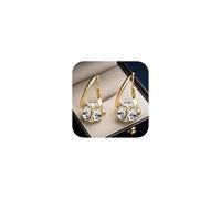 Orecchini da donna in argento dorato, ipoallergenici, leggeri e alla moda, design classico, con diamanti scintillanti, semplici e eleganti, con zirconi e glitter, Taglia unica, Offerte offerte del