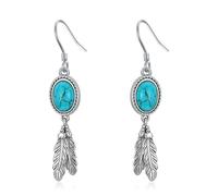 Orecchini da donna, in argento Sterling 925, con piume d'aquila, stile boho, regalo di compleanno