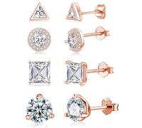 Orecchini da donna in argento Sterling 925 | Orecchini ipoallergenici adatti per orecchie sensibili, leggeri e comodi, adatti per più buchi alle orecchie