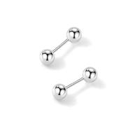 Orecchini da donna in argento Sterling 999, con doppia perlina, ideali come regalo per le vacanze, feste di famiglia, matrimoni