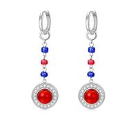 Orecchini da donna in argento Sterling con agata rossa, a forma di cuore, quadrati, con agata rossa, gioielli regalo per la mamma, Argento, Agata rossa
