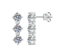 Orecchini da donna in argento sterling con frange e diamanti squisiti gioielli - pietra ad alto tenore di carbonio